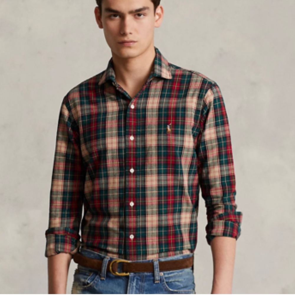 Polo Ralph Lauren Classic Fit Cotton Plaid Oxford Shirt Size XXL